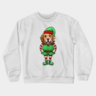 Golden Retriever Christmas Elf Crewneck Sweatshirt